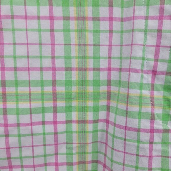 Tommy Hilfiger Golf Shorts 8 Green Pink Plaid High-rise Bermuda Tee Holder - Picture 4 of 13